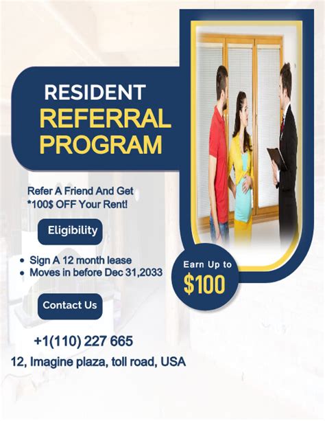 Resident referral design flyer Template .